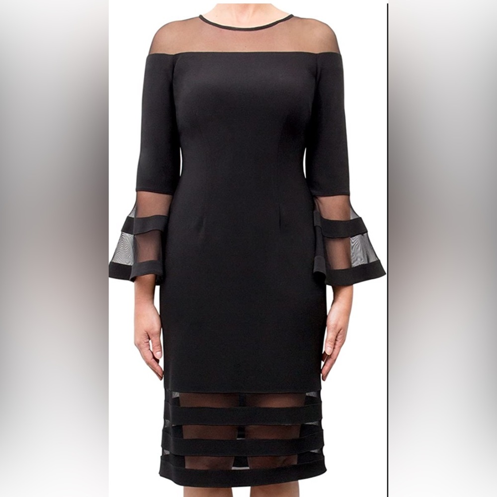 Joseph Ribkoff Black Long Sleeves Dress in Size     12